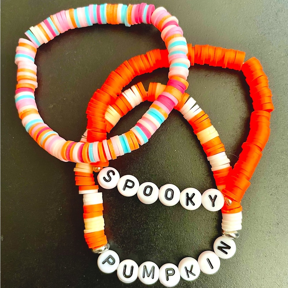 Spooky Halloween Clay Bead Bracelets. NWT. You get all three bracelets!